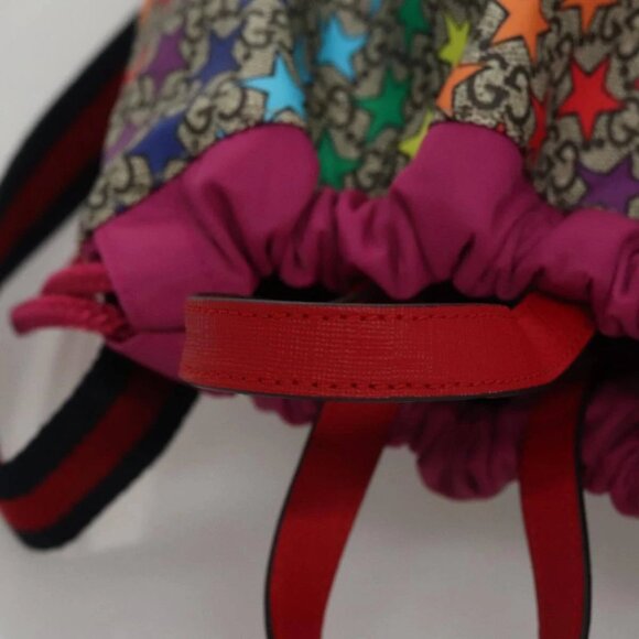 GUCCI GG Supreme Sherry Line Backpack PVC Beige Multicolor 550775 Auth 108606V - Picture 8 of 14